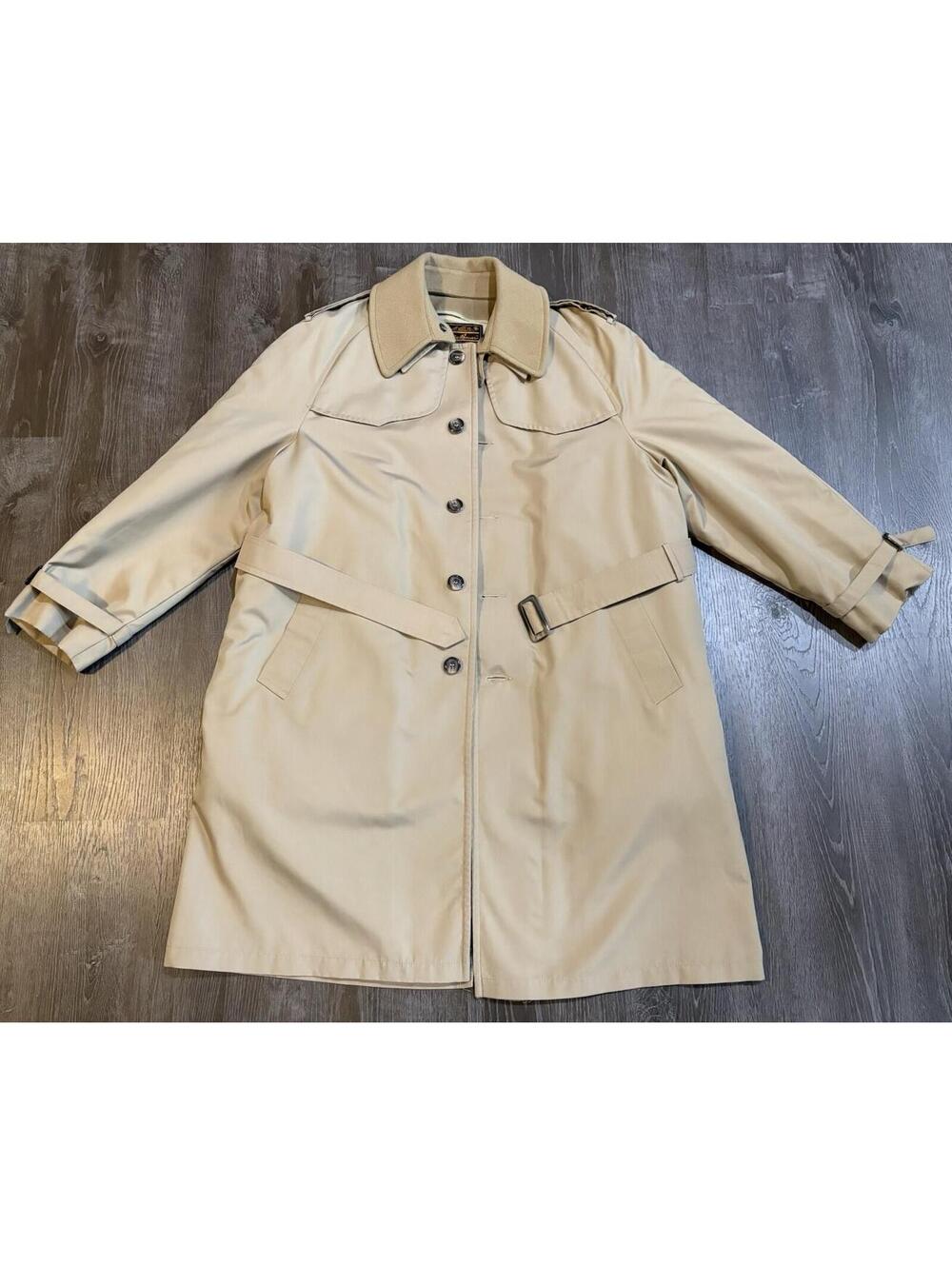 Vintage EDDIE BAUER Men’s  Trench Coat Detachable Goose-down Liner Belted 46L
